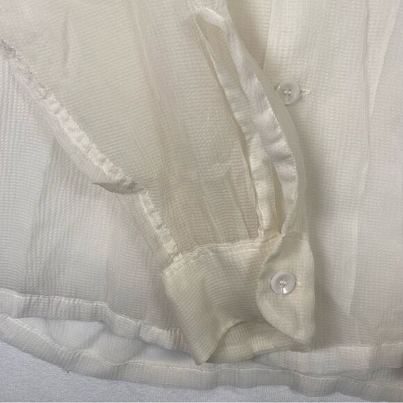 Vintage Paddle & Saddle By Rice Stix Sheer Cream Nylon Shirt Unisex L 50-60s - Picture 8 of 13